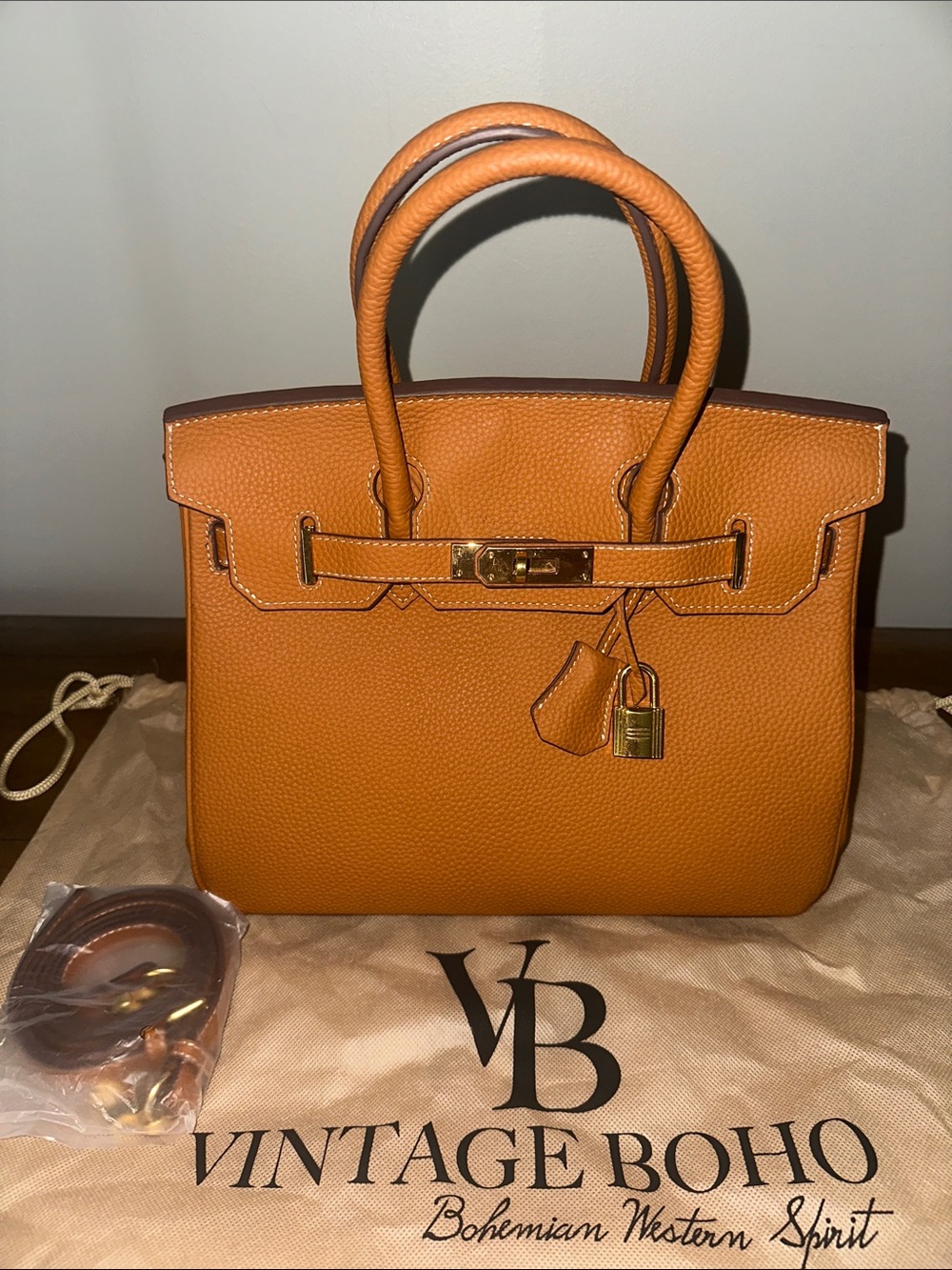 Vintage Boho Bags Tan Pebbled Leather Icon 30 Satchel
